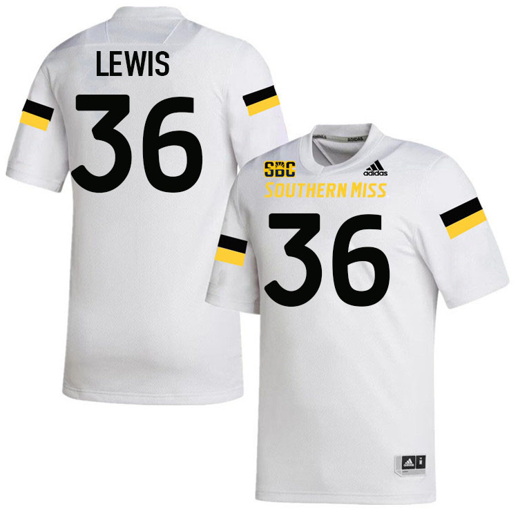 Southern Miss Golden Eagles #36 Brodarius Lewis Jersey Football Uniforms-White